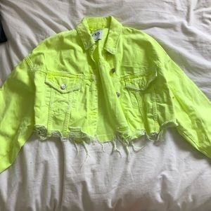 Zara neon cropped jacket